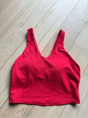 Red V-Neck Crop Tank Top